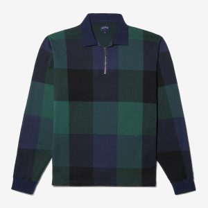 Buffalo Plaid Zip Polo