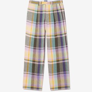 Double-Pleat Madras Trousers