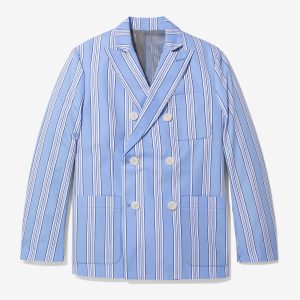 Double-Breasted Poplin Jacket