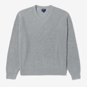 V-Neck Shaker Stitch Sweater